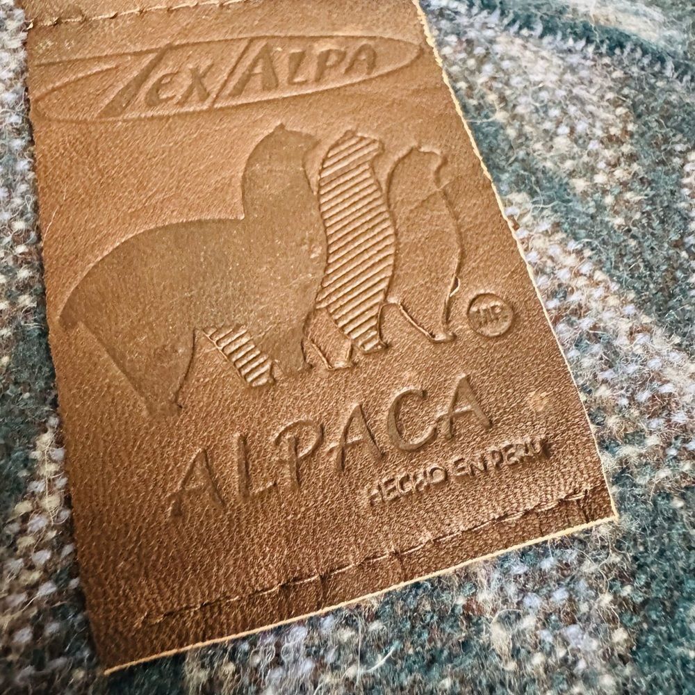 Alpaca Wool Woven Chevron Throw Blanket - Picture 3 of 4